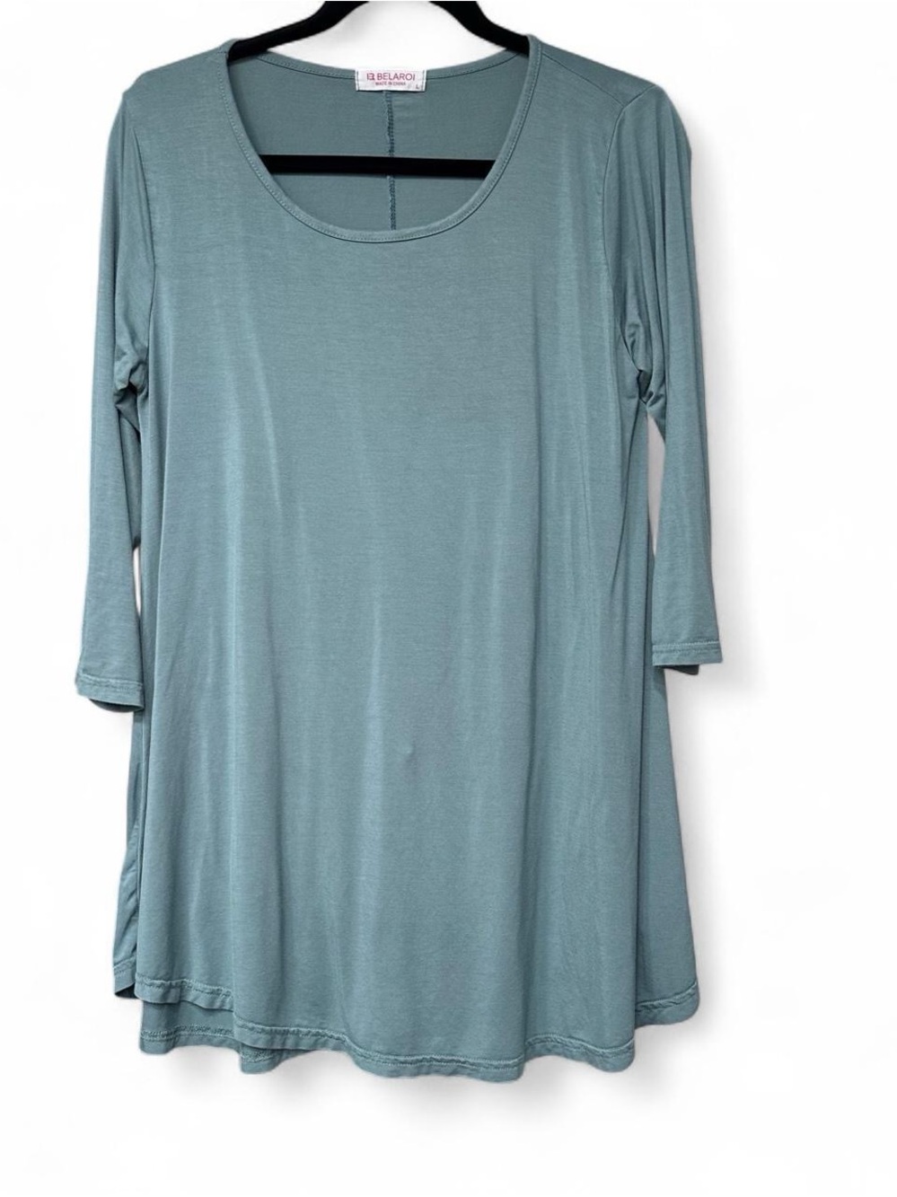 Sage Green Scoop Neck Tunic Top